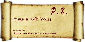 Prauda Károly névjegykártya