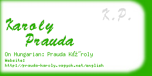 karoly prauda business card
